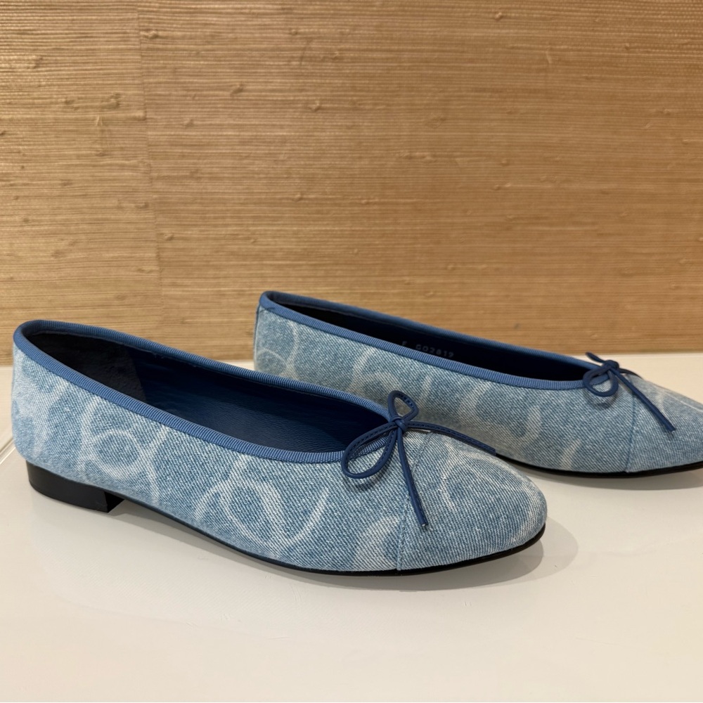 Chanel denim blue women ballet flat